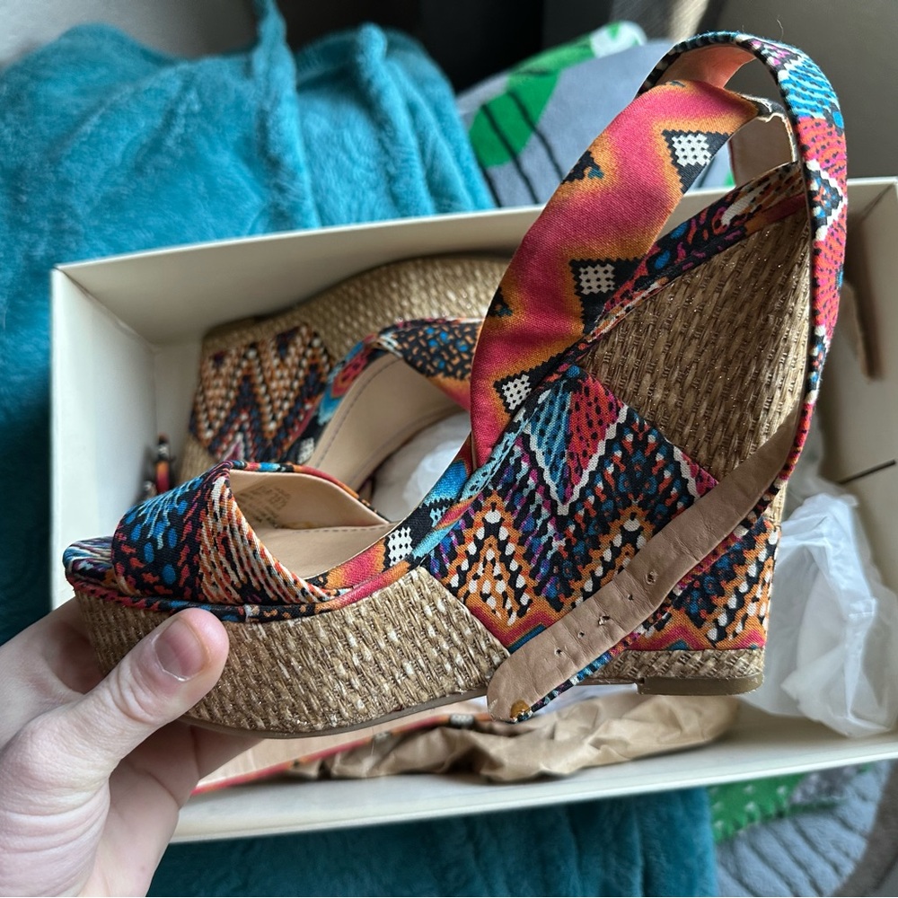 BCBGeneration Colorful Patterned Wedges - image 5